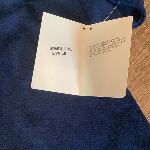 Adidas Men Polo sweatshirt Vtg Trefoil Blue Sz M - Picture 4 of 4